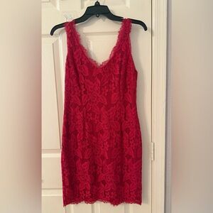 Adrianna Papell red lace dress size 4